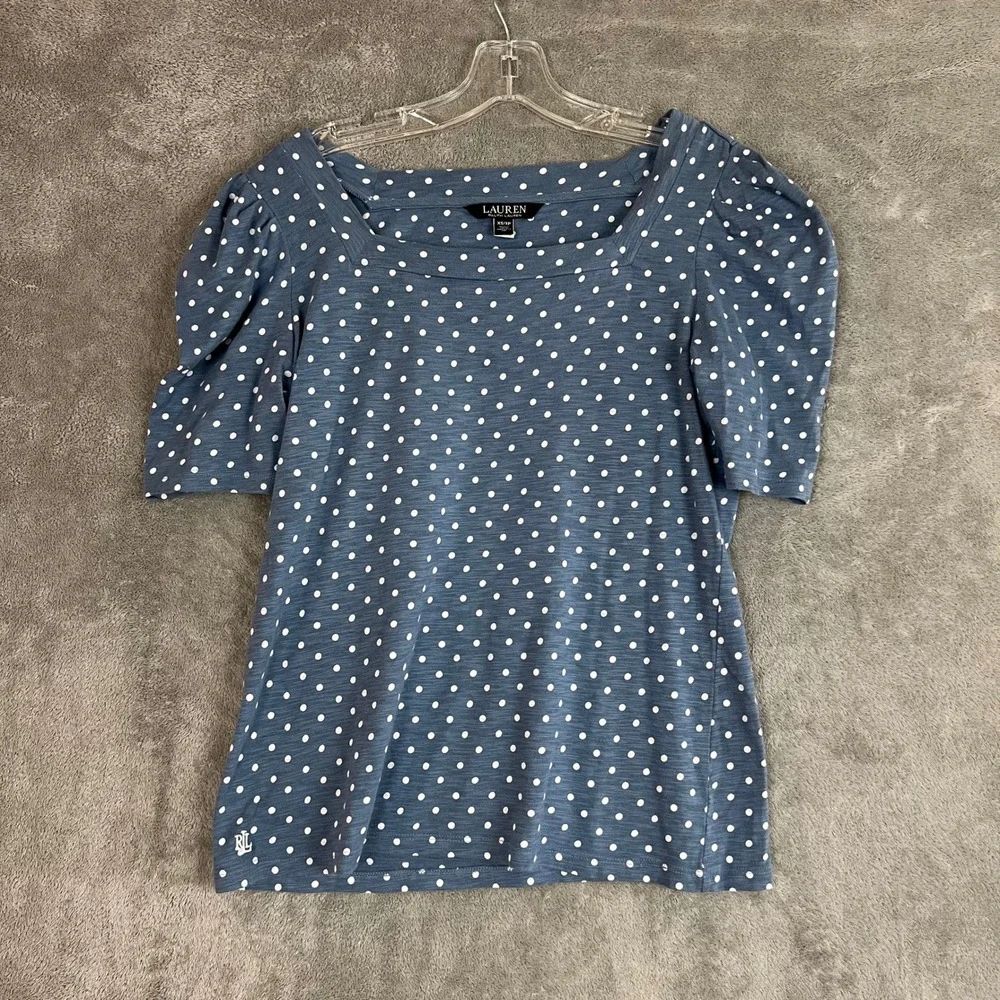 Ralph Lauren Black Label Puff Sleeve T Shirt Womens XS Casual Preppy
